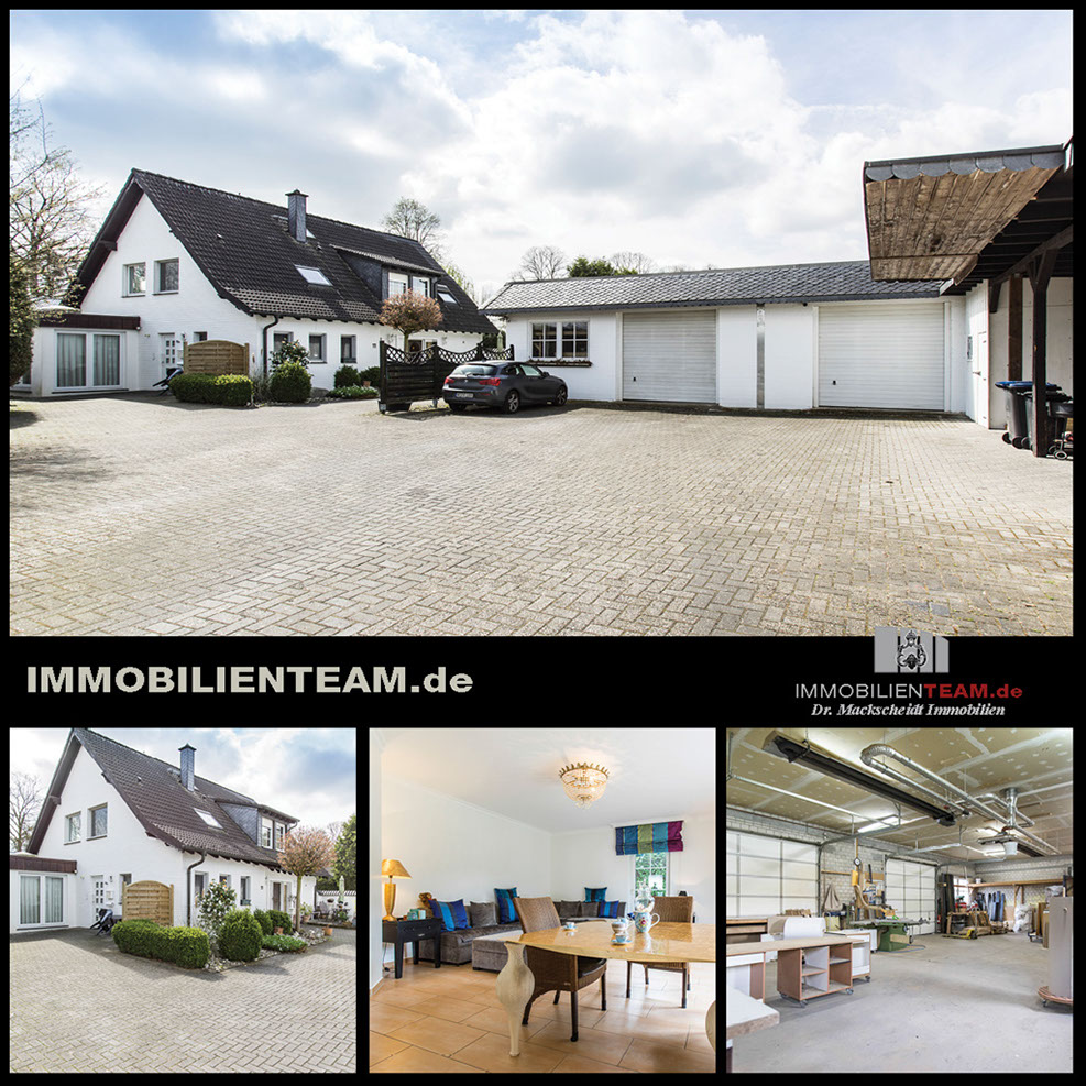 Wohnhaus mit B&uuml;ro und Gewerbehalle in H&uuml;nxe