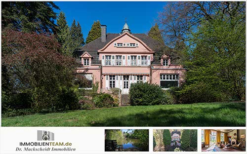 romantische herrschaftliche Villa mit See in Alleinlage am rechten Niederrhein zu verkaufen