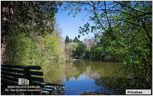 romantische herrschaftliche Villa mit See in Alleinlage am rechten Niederrhein zu verkaufen