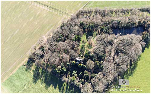 romantische herrschaftliche Villa mit See in Alleinlage am rechten Niederrhein zu verkaufen